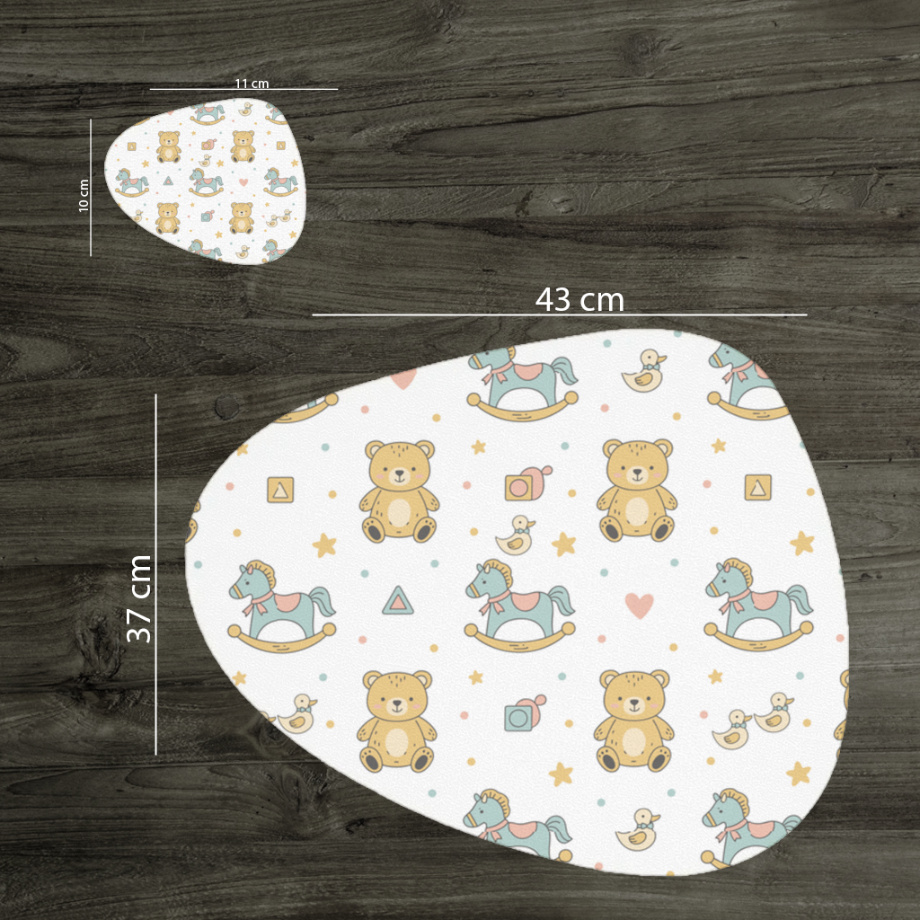Cute Toy Pattern Kids Background Charger Plate Set 12 Pieces