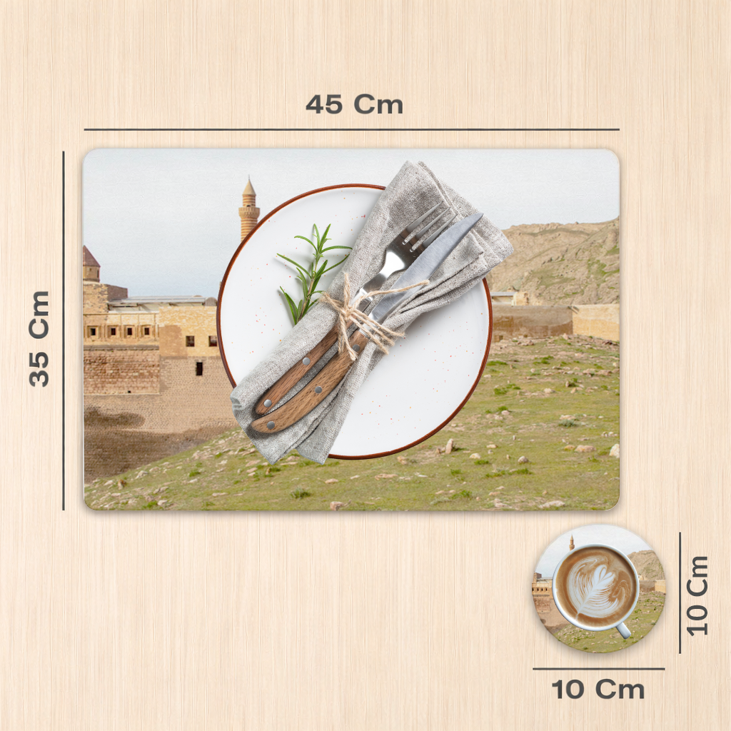 İshak Paşa Sarayı  Doğu Anadolunun Osmanlı Mirası Servis Tabağı Altlığı (12 Adet)