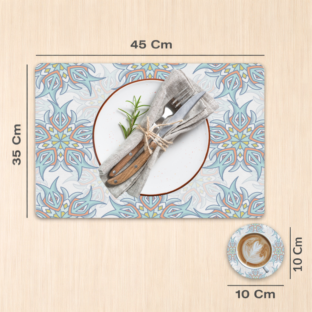 Soyut Görsel Deseni Servis Tabağı Altlığı (12 Adet)