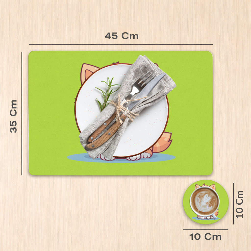 Cute Orange Cat Illustration Charger Plate Set  12 Pieces