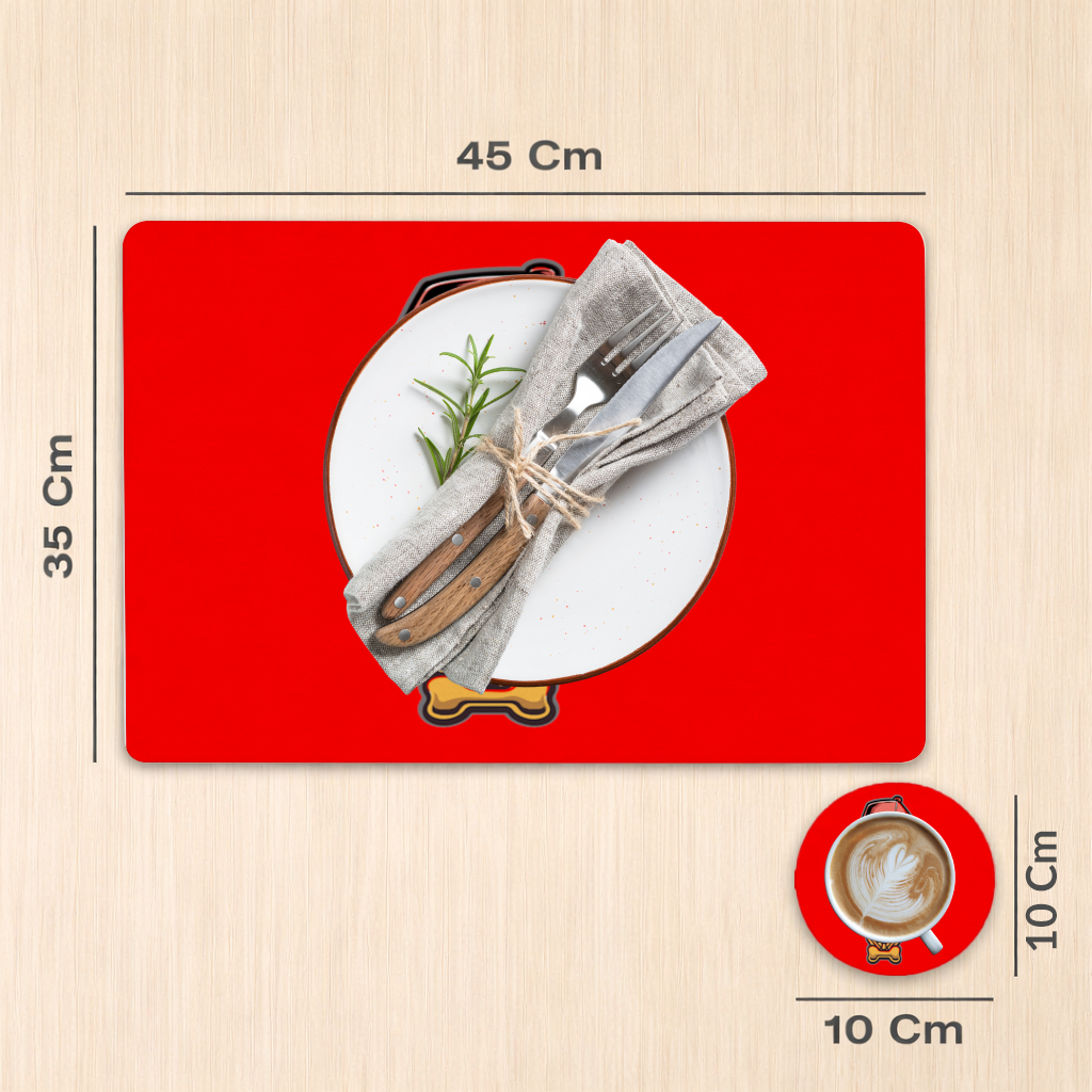 Hip Hop Style Gangster Dog Illustration Charger Plate Set  12 Pieces