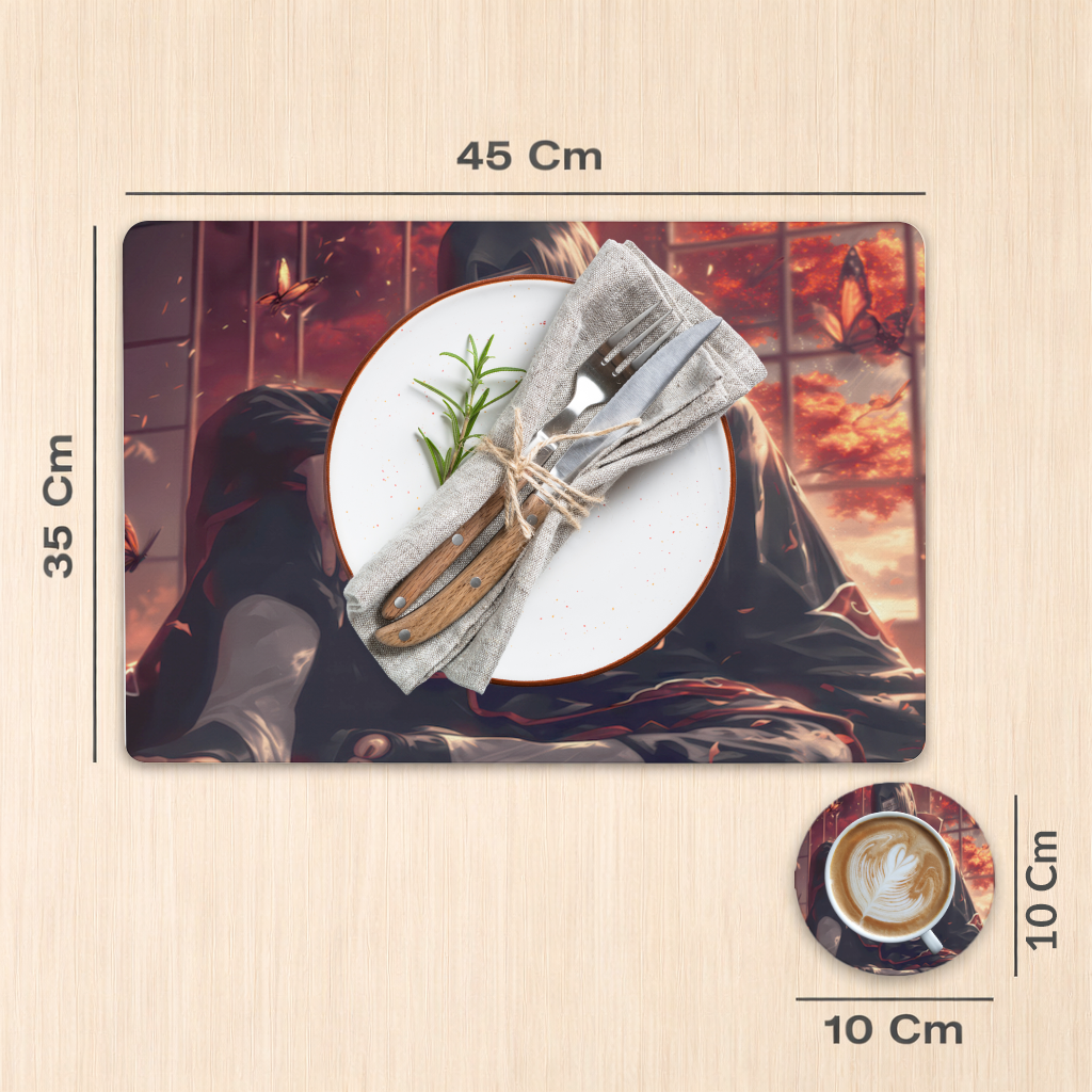 Itachi Uchiha  Fedakarlığın Kızıl Gün Batımı Servis Tabağı Altlığı (12 Adet)