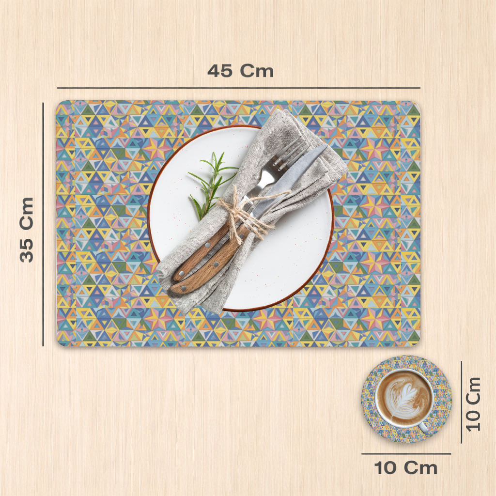 Rainbow triangle pattern Charger Plate Set  12 Pieces