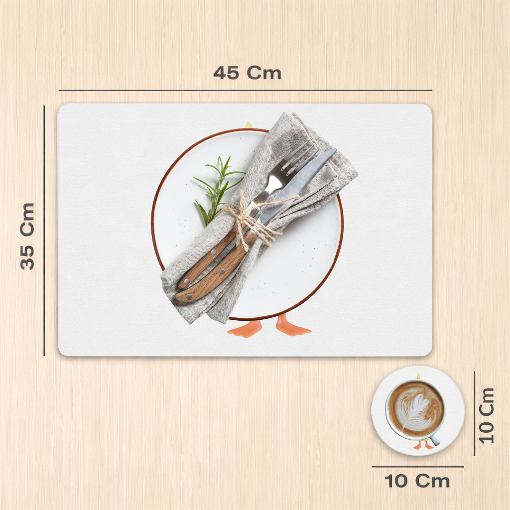 Cheerful Winking Yellow Duck with Star Charger Plate Set  12 Pieces