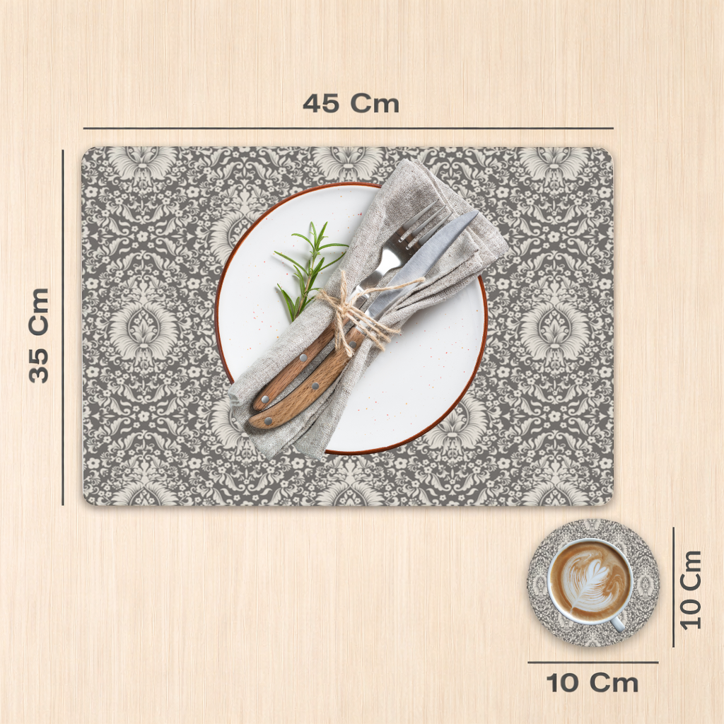 Classic Vintage Damask Floral Pattern Charger Plate Set  12 Pieces