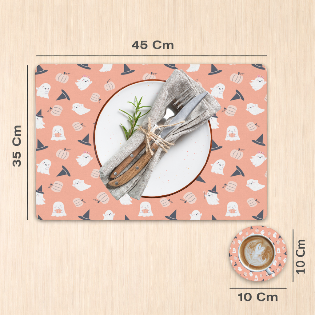 Cute Pumpkin and Witch Hat Ghost Pattern Charger Plate Set  12 Pieces