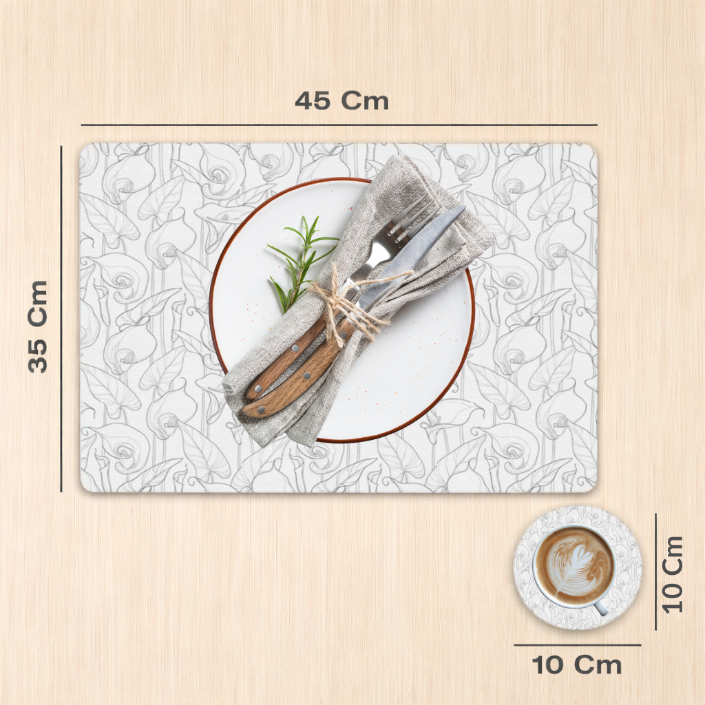 Calla Lily Sketch Charger Plate Set  12 Pieces