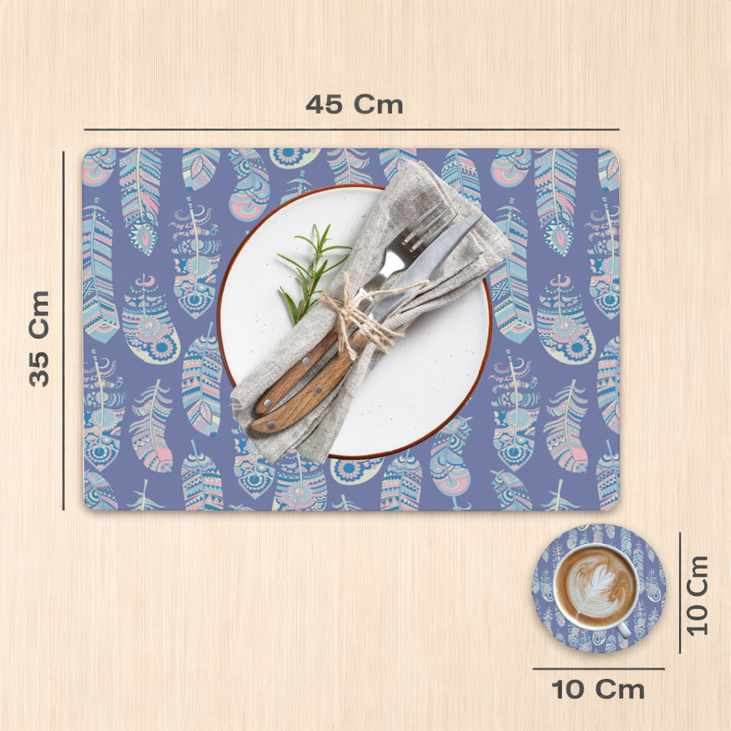 Boho Tribal Feather Charger Plate Set  12 Pieces