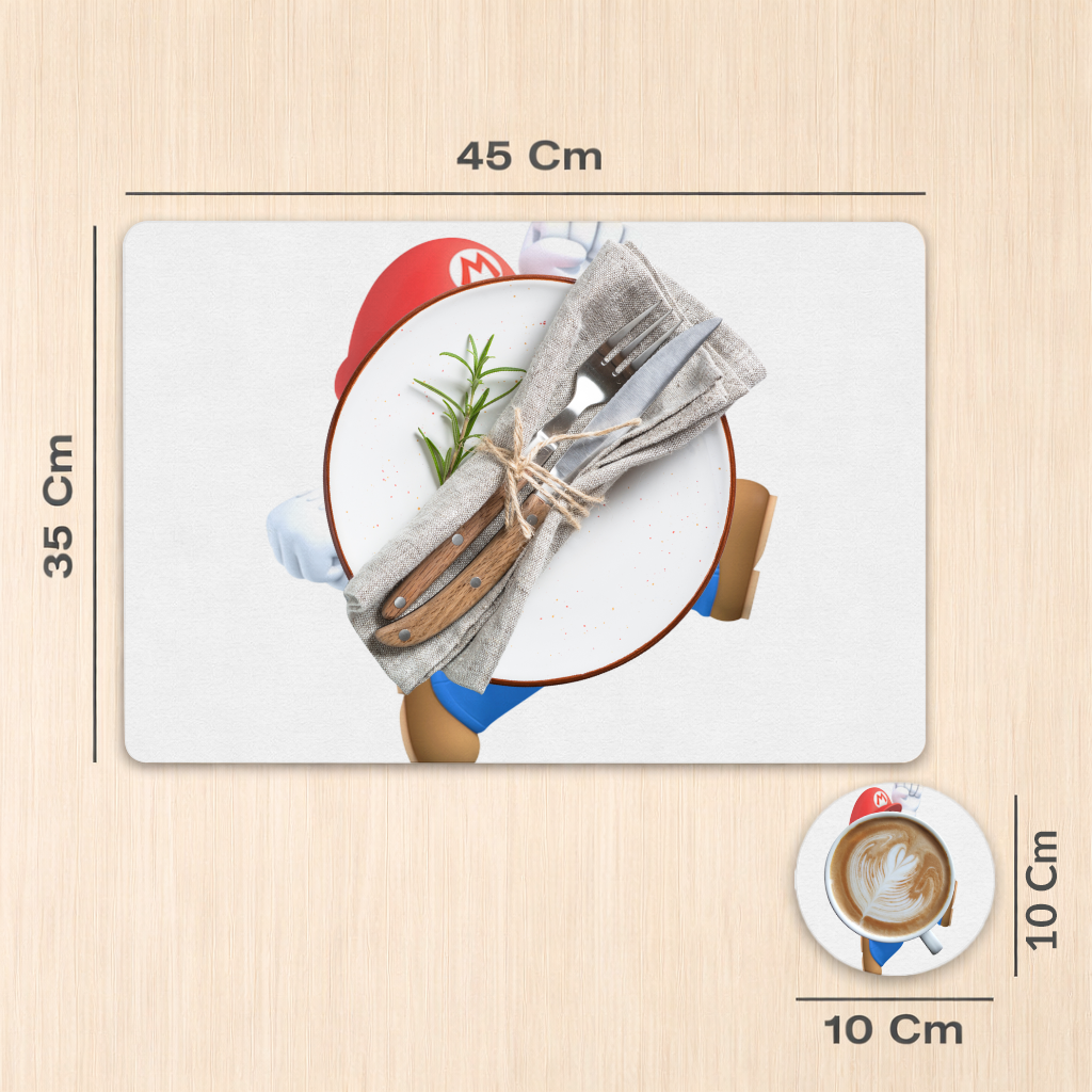 Retro Pixel Hero Design Charger Plate Set  12 Pieces