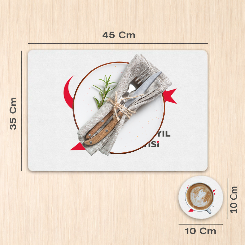 The Yeni Yüzyıl Party Logo on a White Background Charger Plate Set  12 Pieces