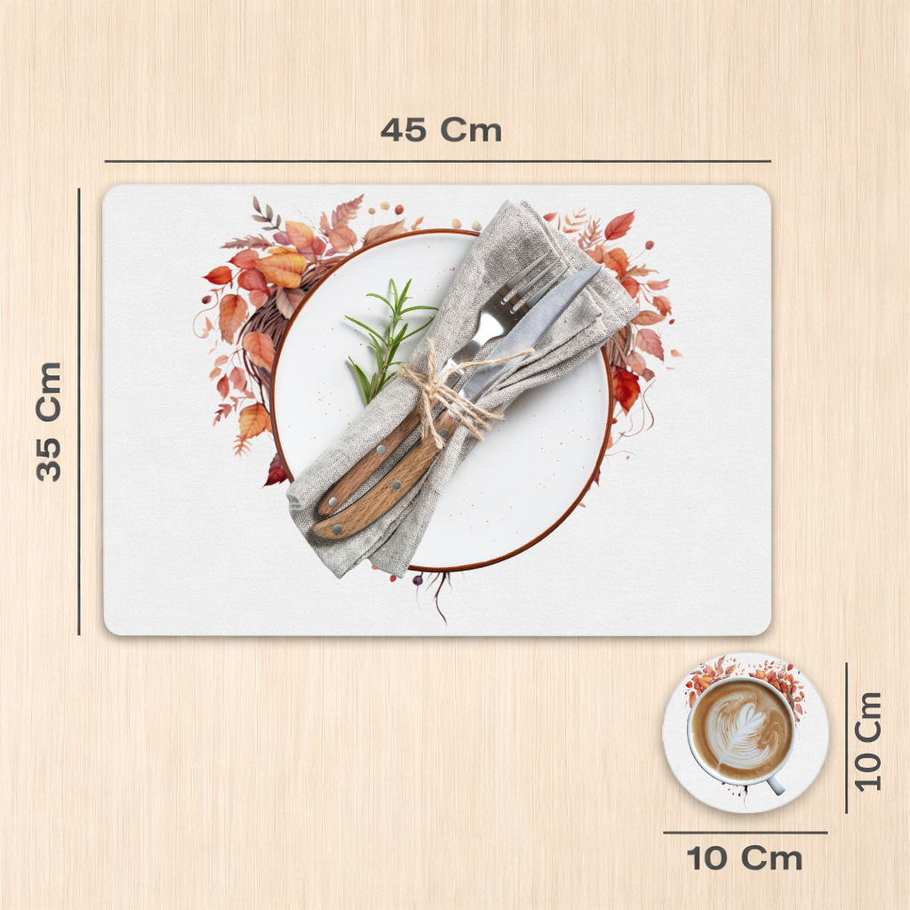 Autumn Leaves Heart Wreath Charger Plate Set  12 Pieces