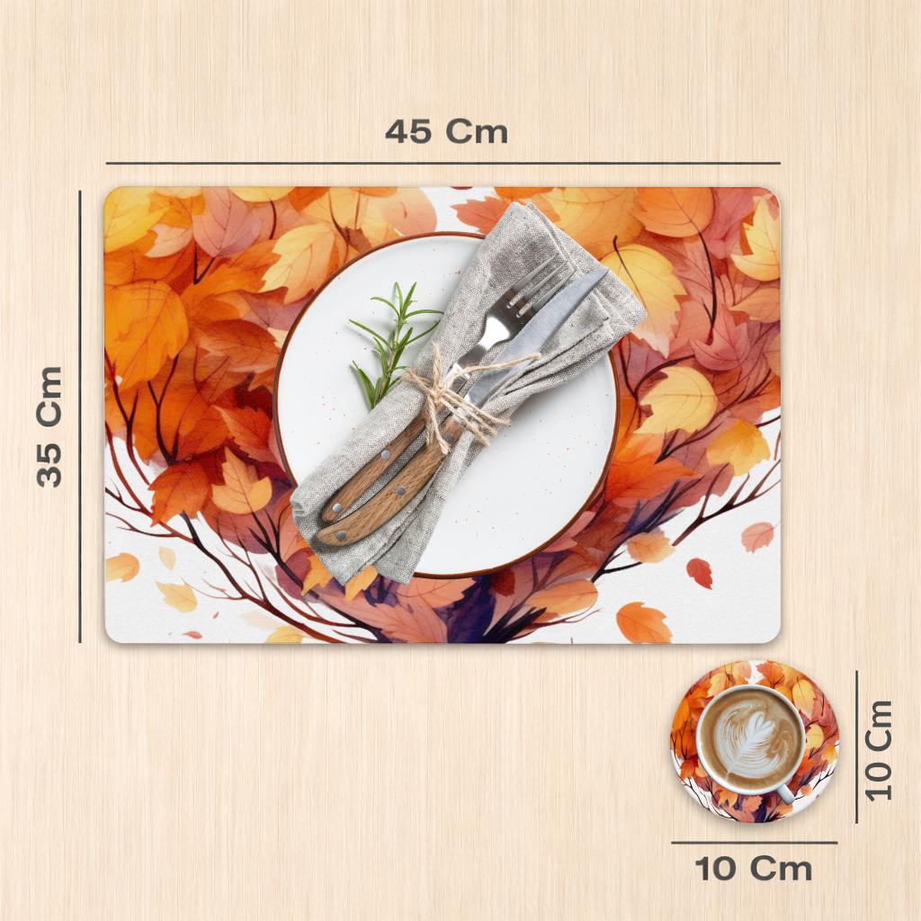 Autumn Leaf Heart Charger Plate Set  12 Pieces