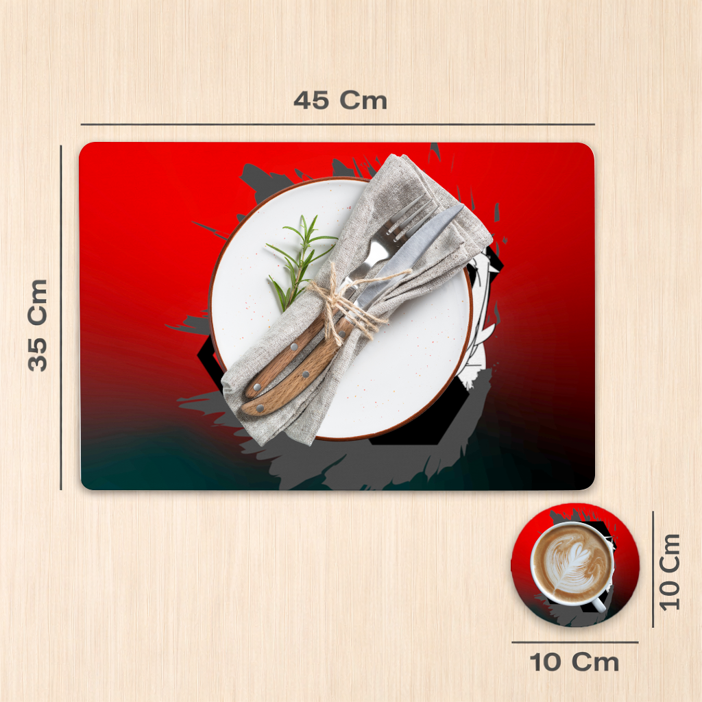 Mystic Red Eye Hexagon Charger Plate Set  12 Pieces