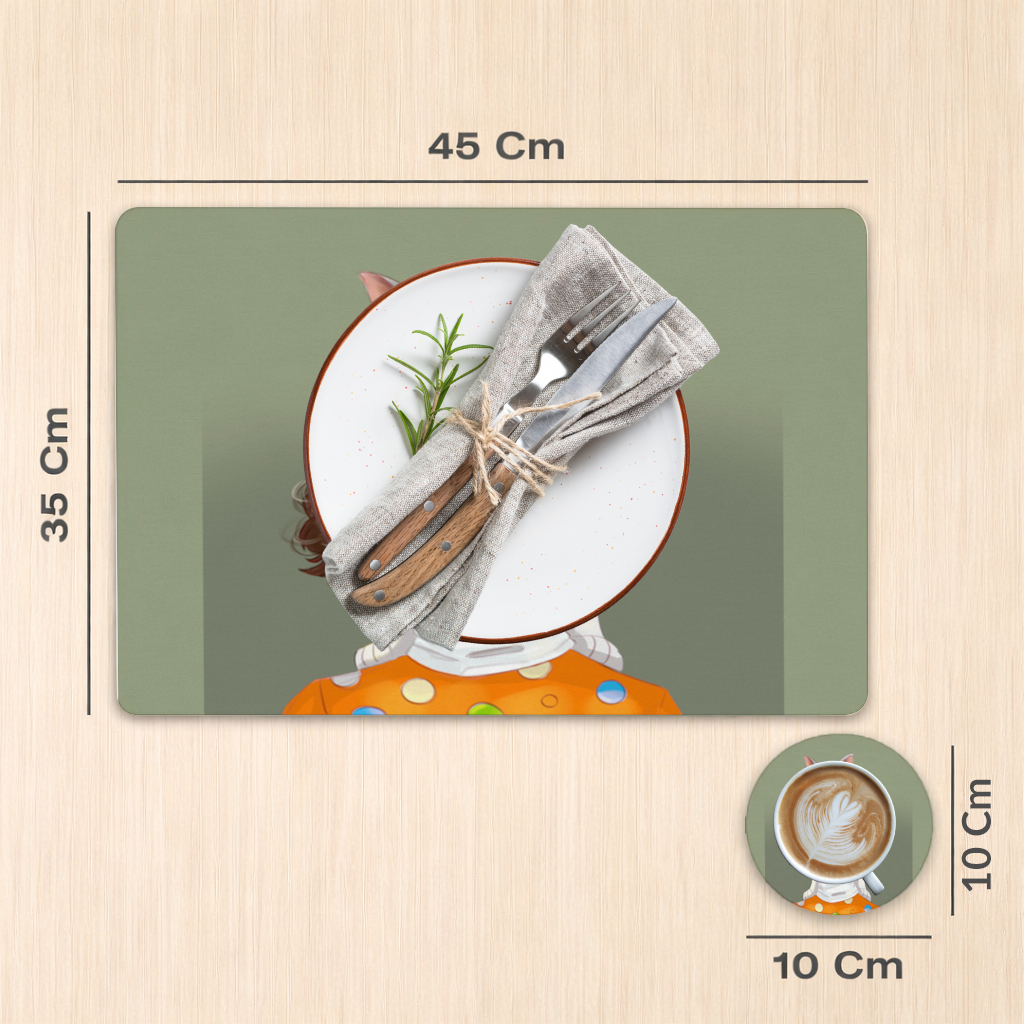 Mood Kedi ve Ben Dokunma Telefonuma! Servis Tabağı Altlığı (12 Adet)