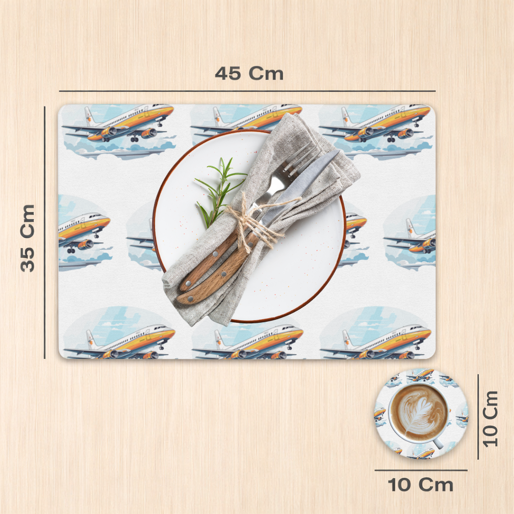 Retro Orange Commercial Airplane Charger Plate Set  12 Pieces