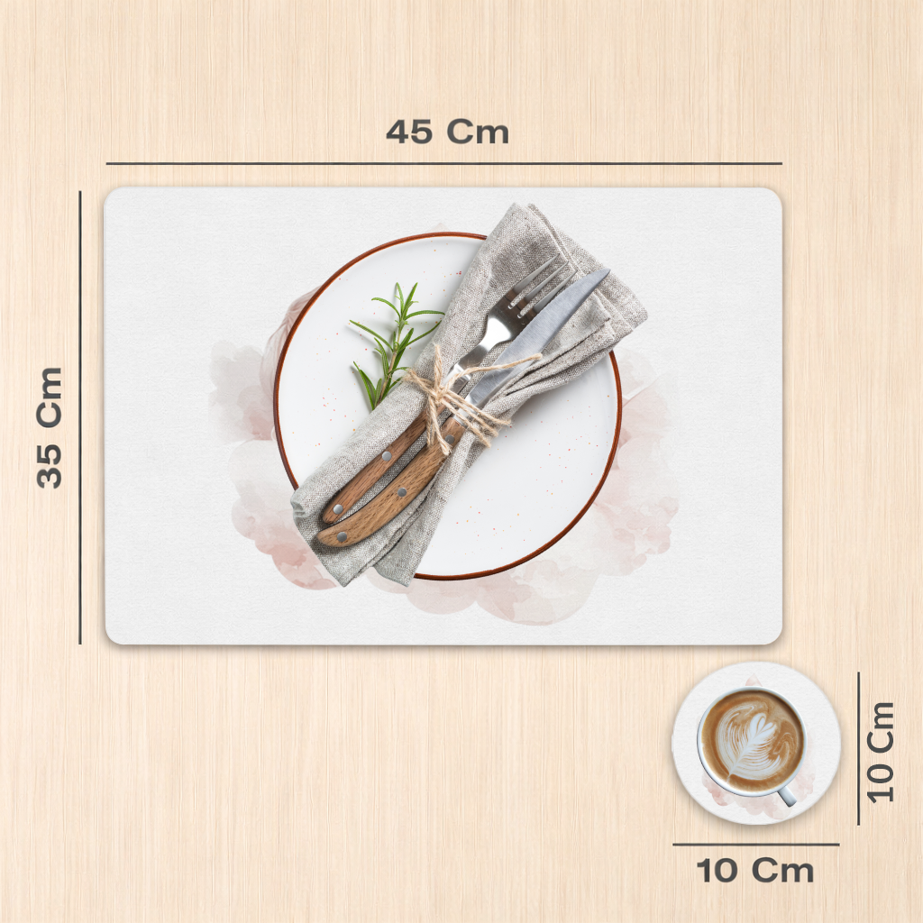 Pembe Kurdeleli Uyuyan Kız Bebek Servis Tabağı Altlığı (12 Adet)