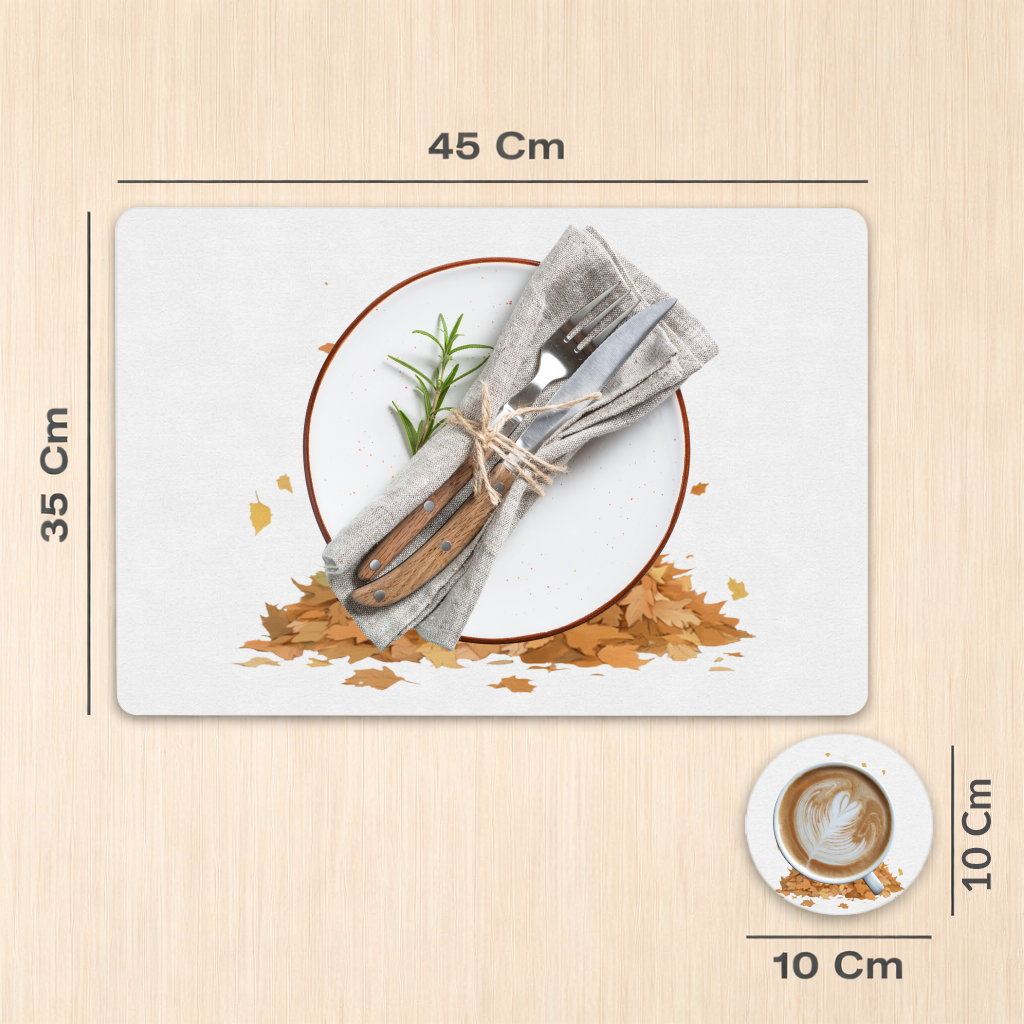 Happy White Dog in Autumn Leaves Charger Plate Set  12 Pieces