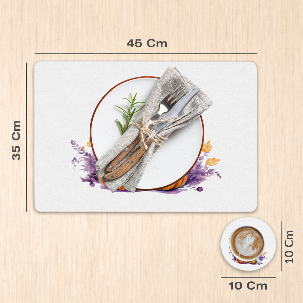 Vintage Purple Floral Pumpkin Teapot Charger Plate Set  12 Pieces