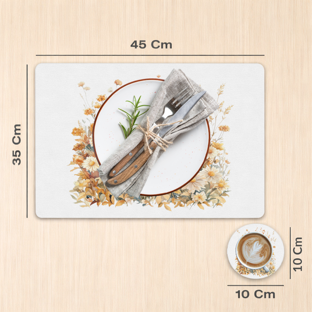 Watercolor Orange Wildflowers 