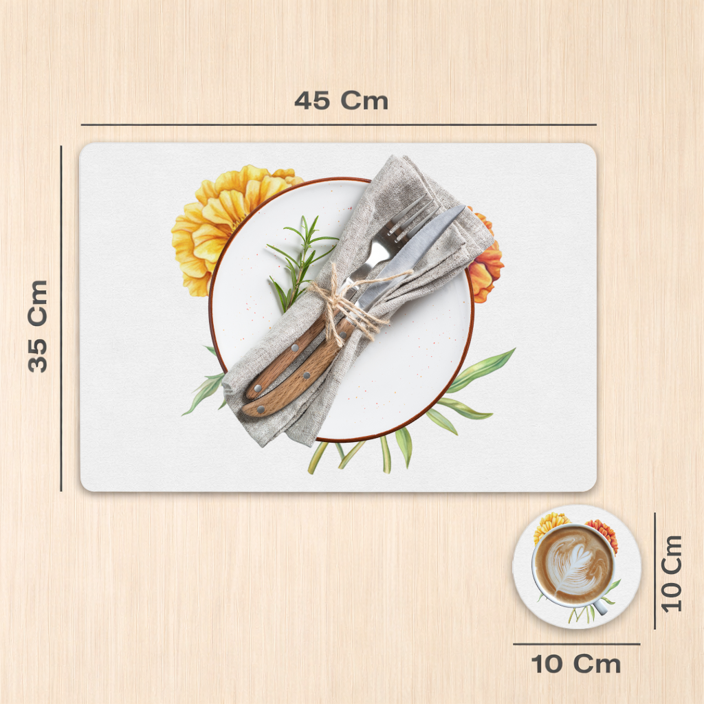 Botanical Yellow Orange Marigold 