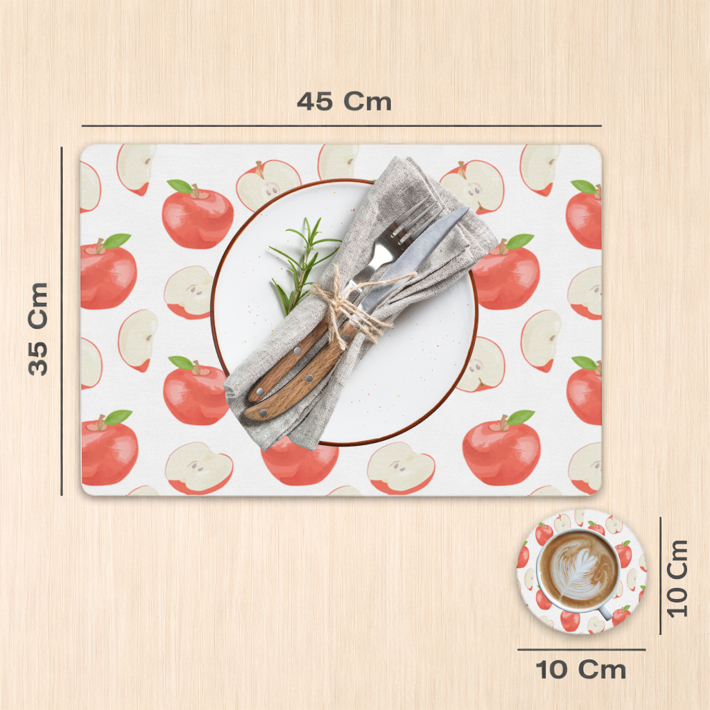 Red Apple Slices Charger Plate Set  12 Pieces