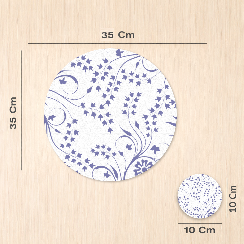 Blue White Vintage Floral Pattern Charger Plate Set  12 Pieces