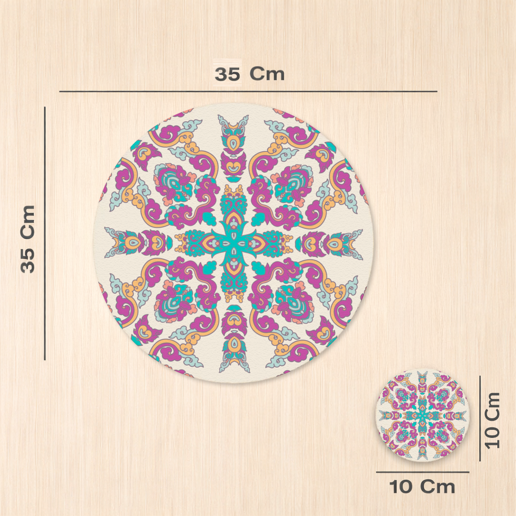 Colorful Oriental Symmetrical Mandala Pattern 