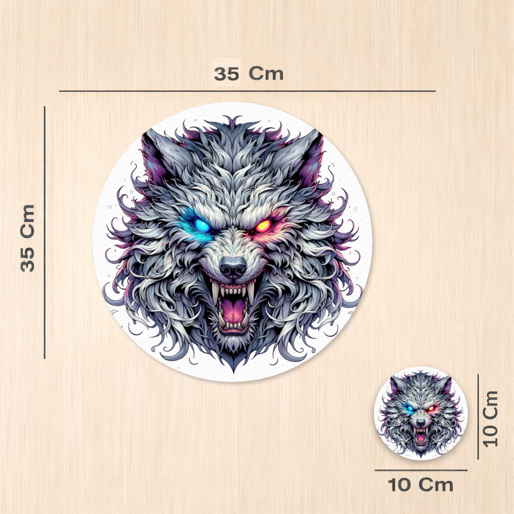 Fierce Wolf Head Illustration Heterochromia Eyes, Savage Wolf 