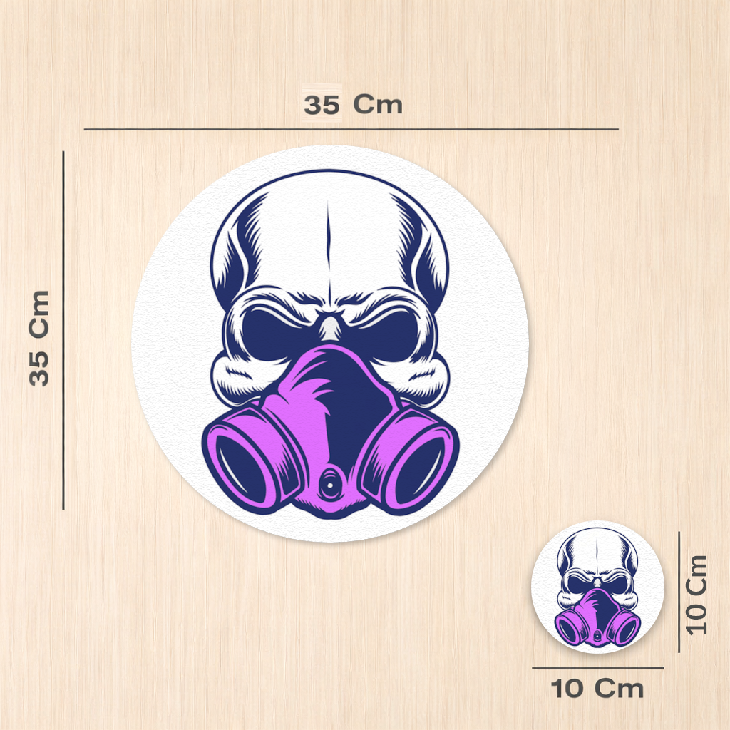 Skull with Gas Mask Illustration Modern and Edgy Design Charger Plate Set  12 Pieces