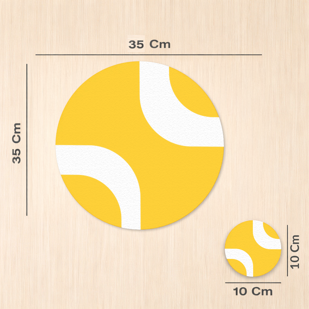 Yellow Geometric Labyrinth and Modern Abstract Pattern Charger Plate Set  12 Pieces