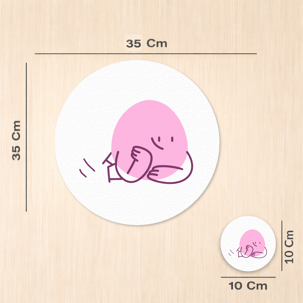 Cute Pink Lying Character Illustration 