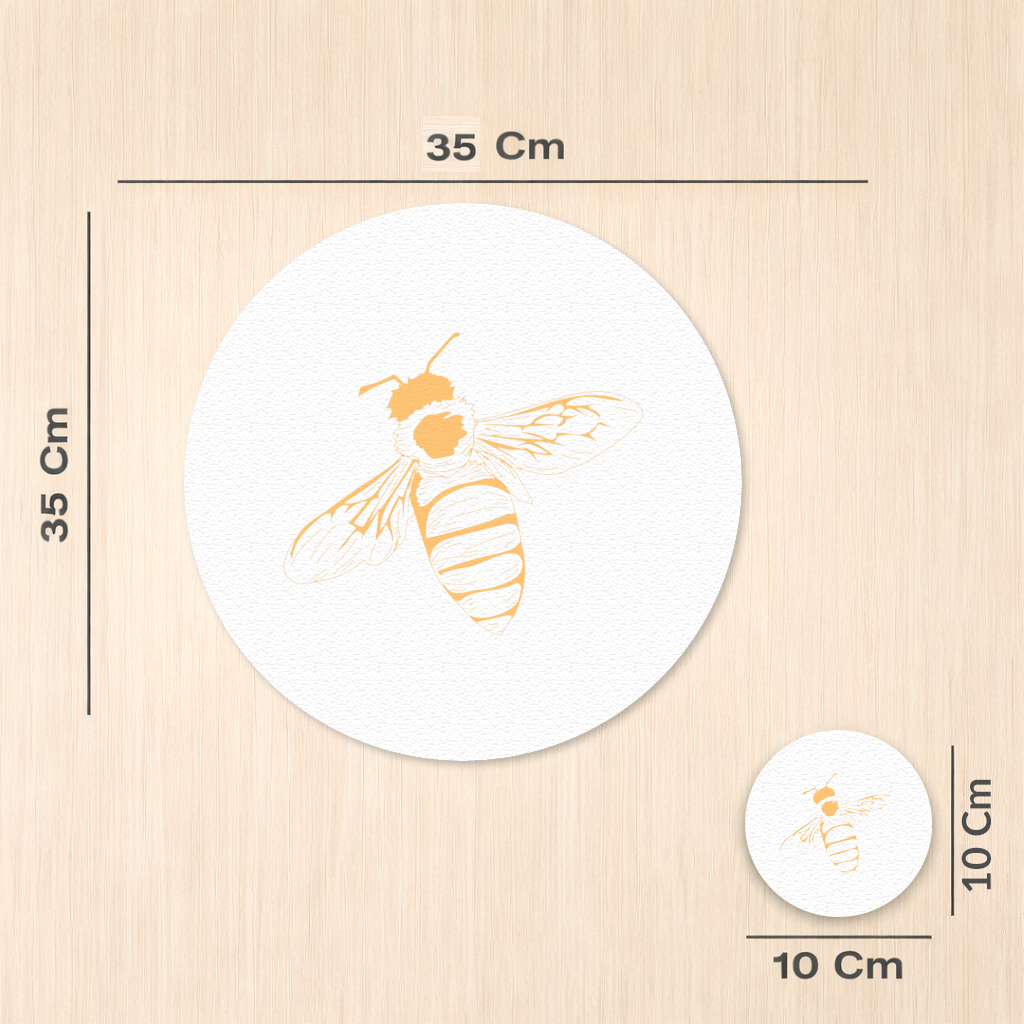 Minimal Orange Bee Illustration Charger Plate Set  12 Pieces