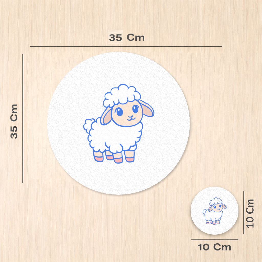 Cute Kawaii Lamb Charger Plate Set  12 Pieces