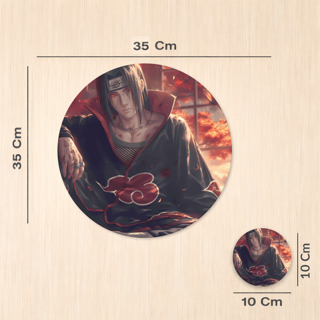Itachi Uchiha  Fedakarlığın Kızıl Gün Batımı Servis Tabağı Altlığı (12 Adet)