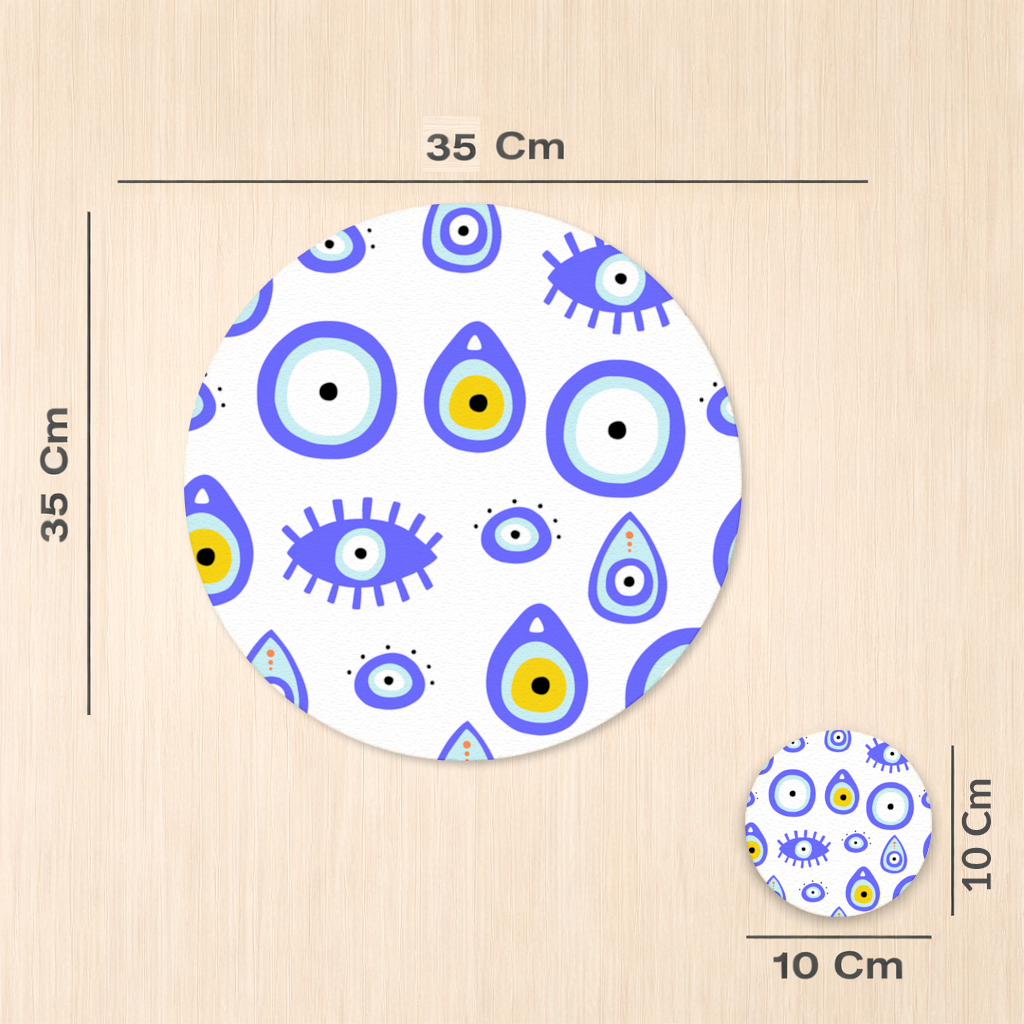 Evil Eye Pattern Charger Plate Set  12 Pieces