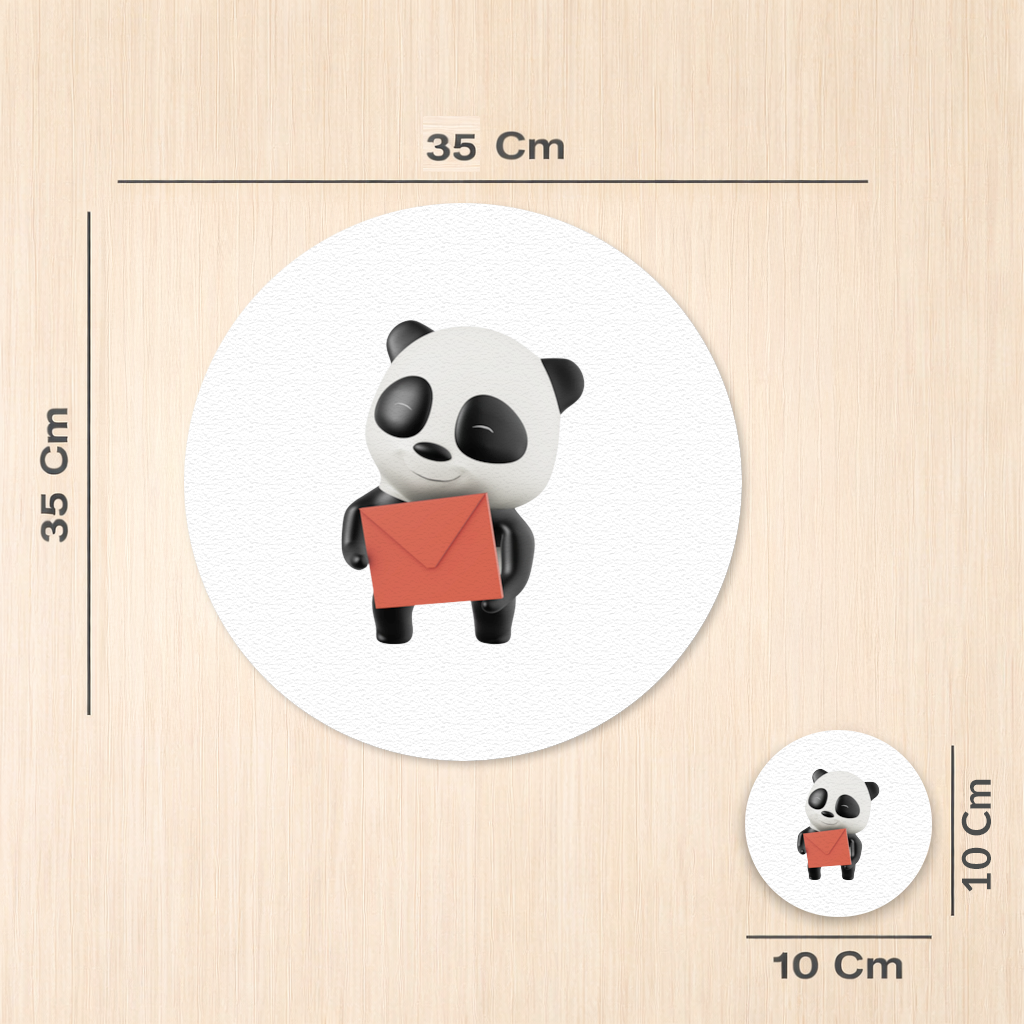 Happy Panda Character Holding Red Envelope Charger Plate Set  12 Pieces