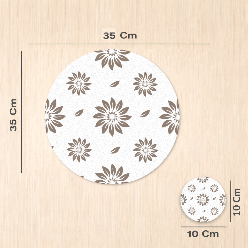 Minimalist Modern Brown Floral Pattern 
