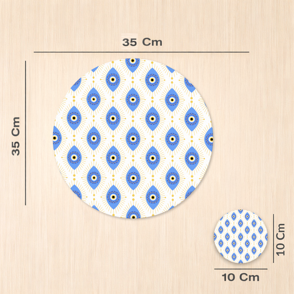 Modern Evil Eye Pattern with Sunburst Rays Charger Plate Set  12 Pieces