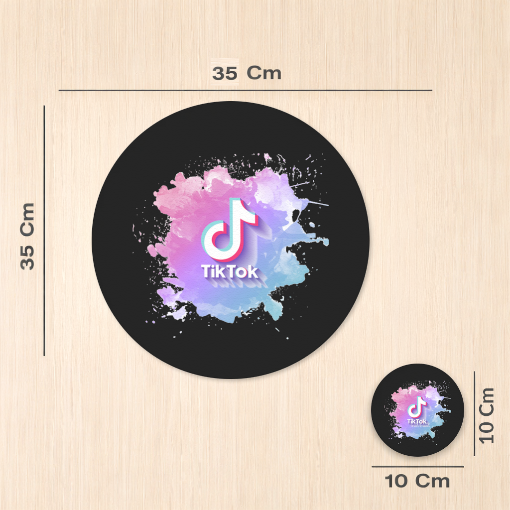 TikTok Logo with Watercolor Effect Charger Plate Set  12 Pieces