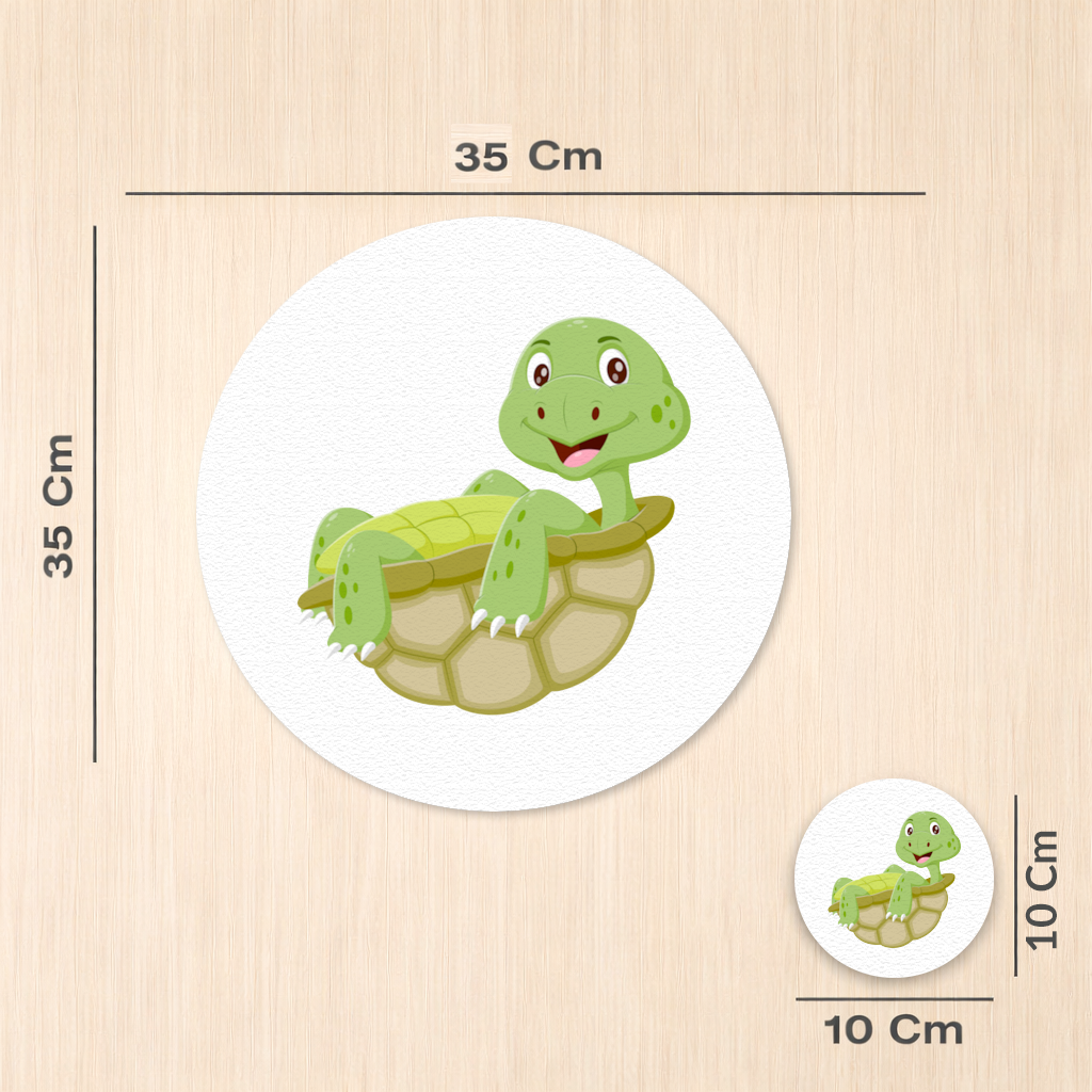 Happy Smiling Green Turtle in Shell Charger Plate Set  12 Pieces