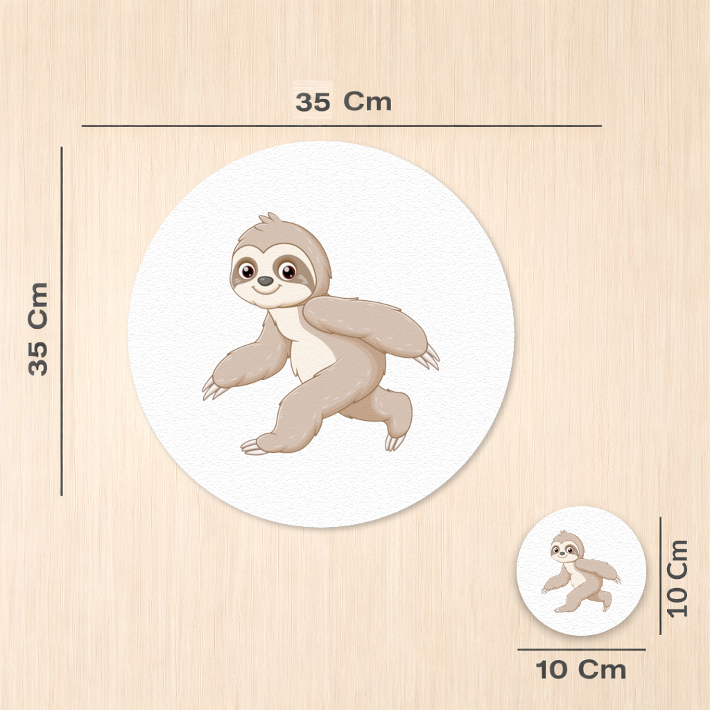 Cute Joyful Walking Sloth Charger Plate Set  12 Pieces