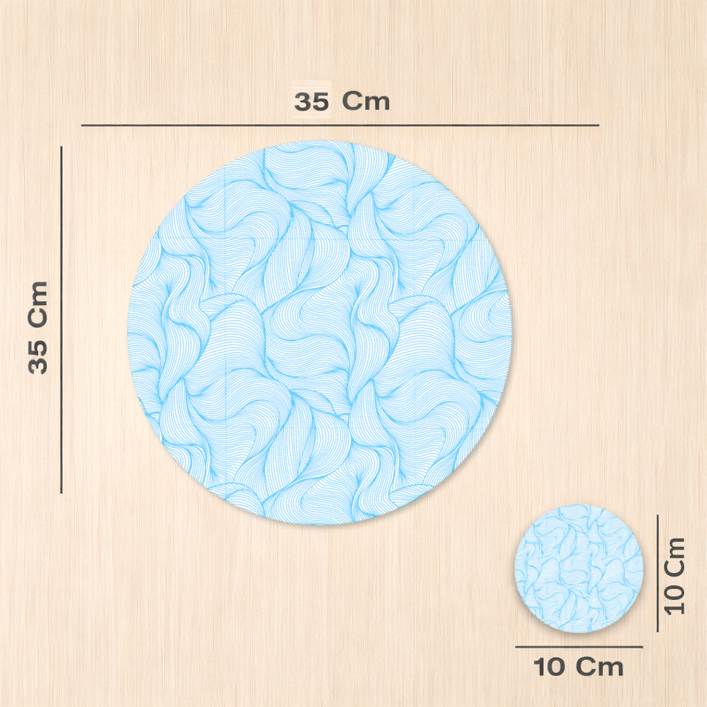 Blue Wavy Linear Abstract Pattern Charger Plate Set  12 Pieces