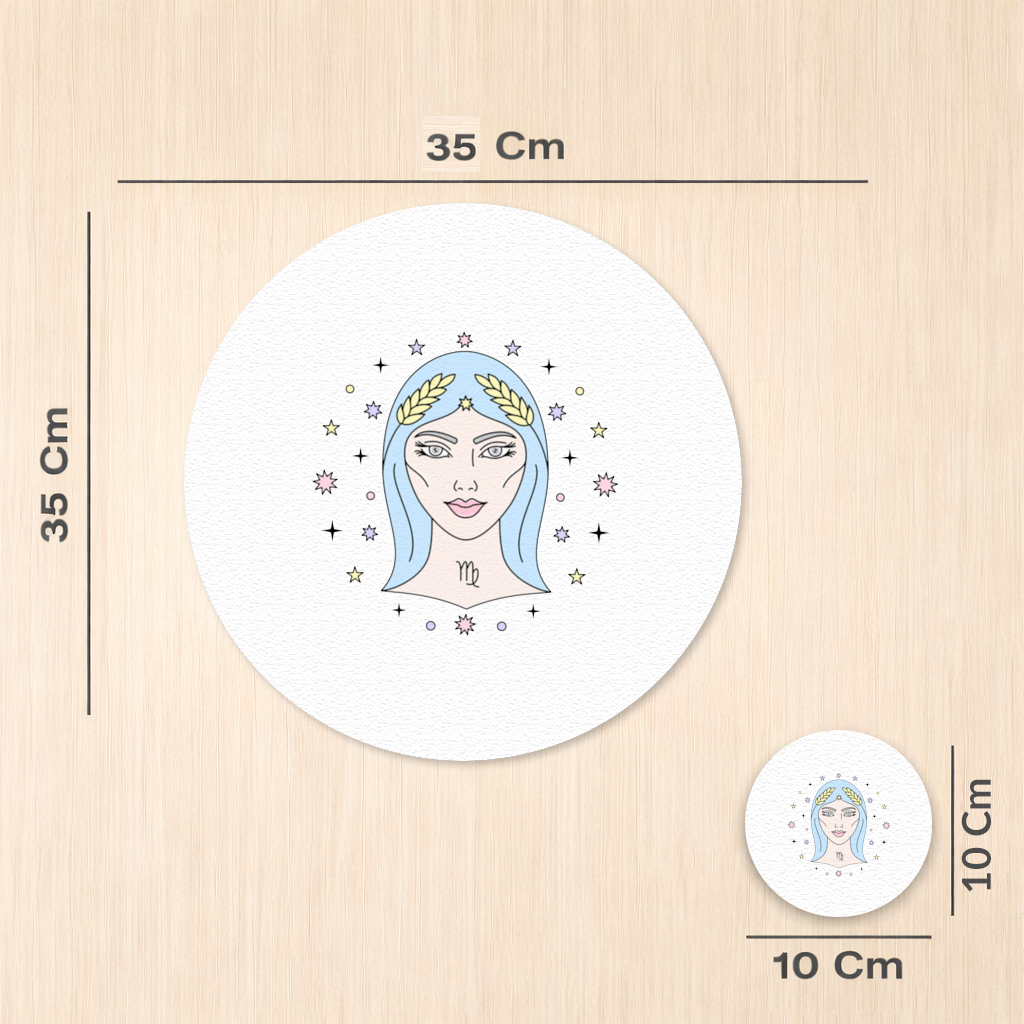 Virgo Zodiac Mystical Woman and Stars Charger Plate Set  12 Pieces