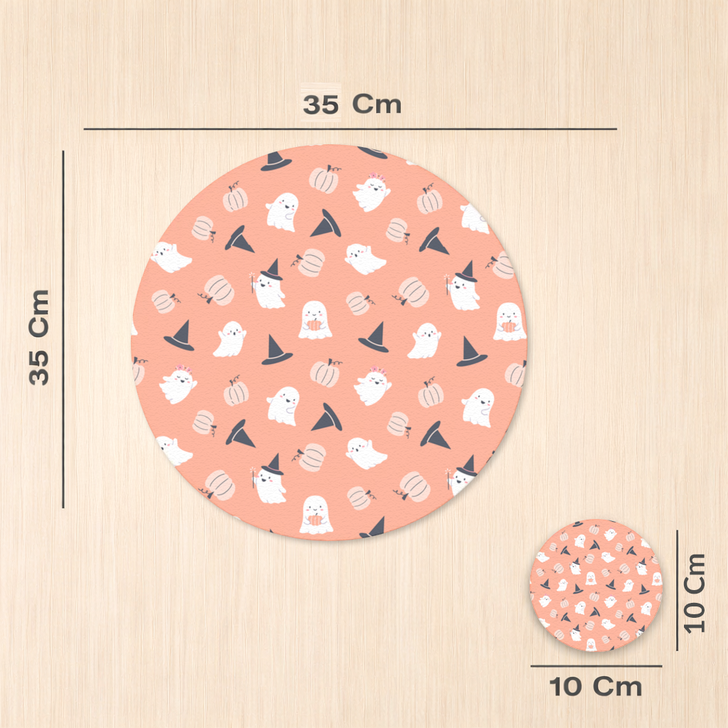 Cute Pumpkin and Witch Hat Ghost Pattern 