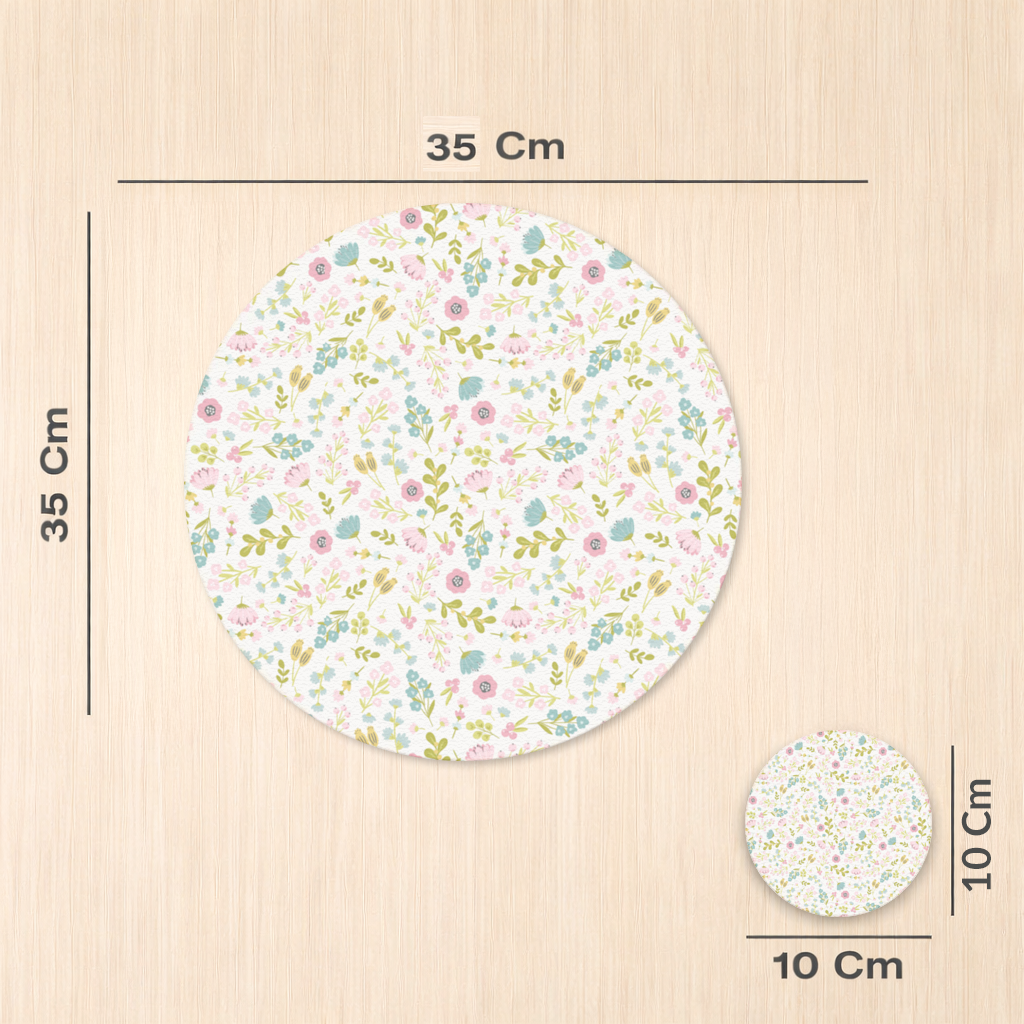 Pastel Spring Floral Charger Plate Set  12 Pieces