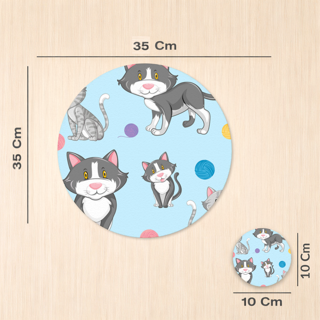 cat repeat pattern Charger Plate Set  12 Pieces