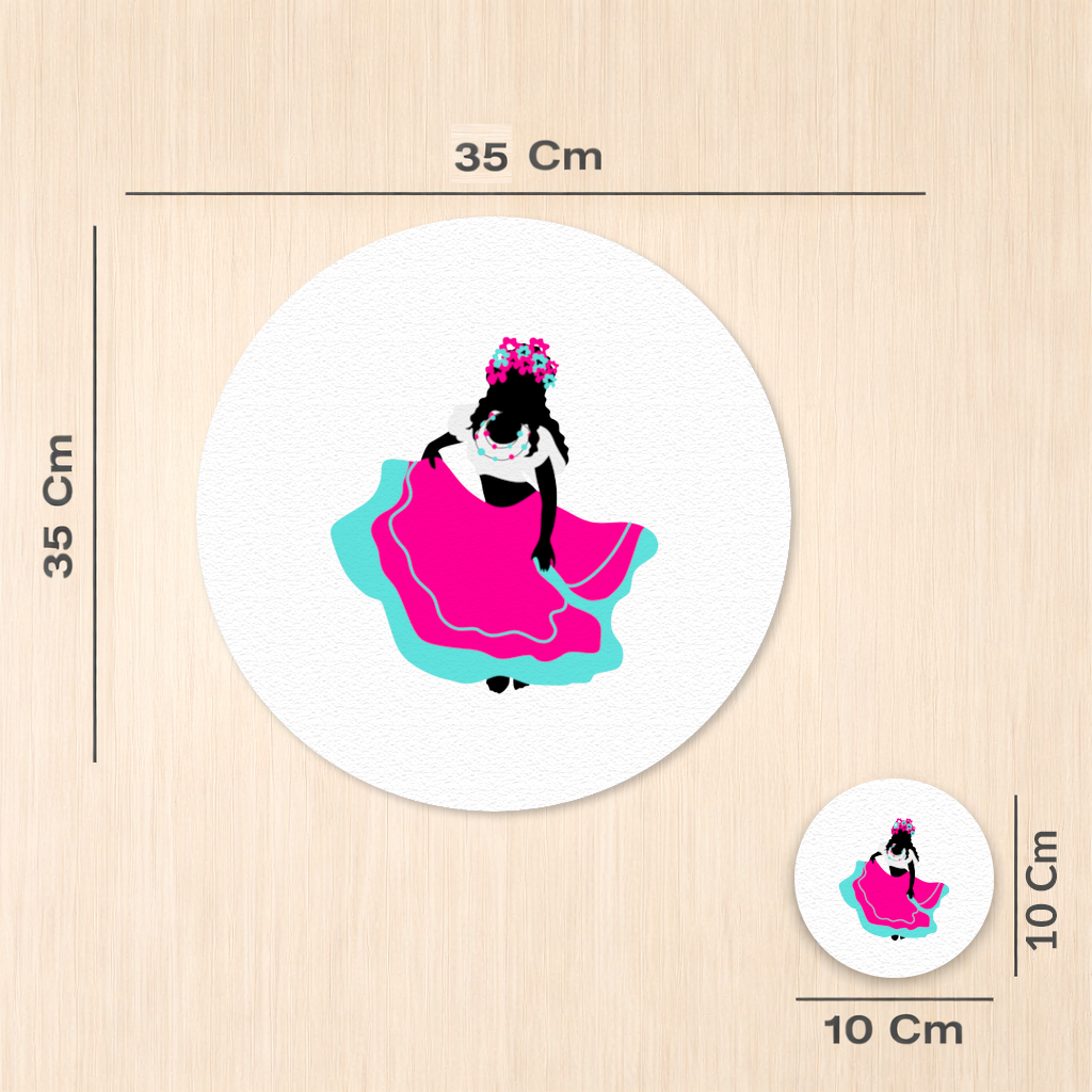 Mexican Folklorico Dancer Silhouette Charger Plate Set  12 Pieces