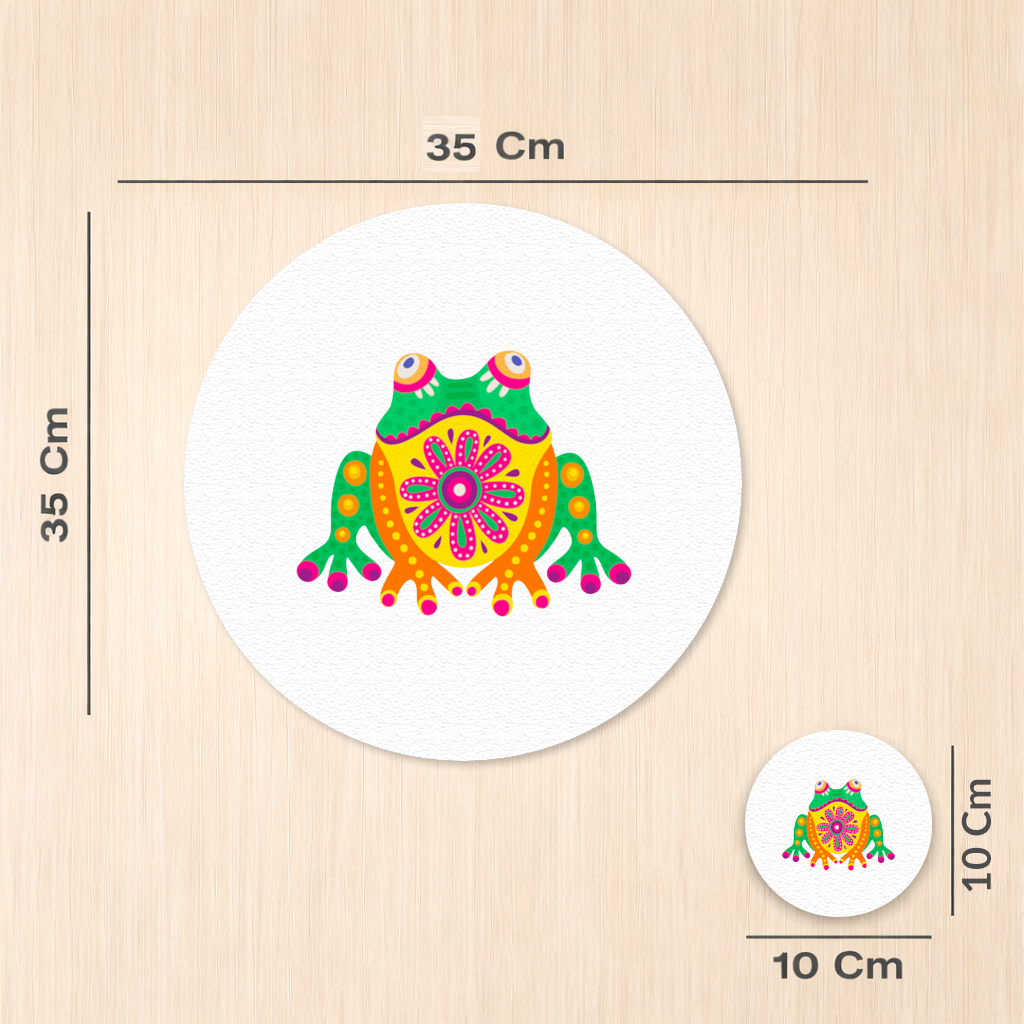 Mexican Alebrije Frog Charger Plate Set  12 Pieces