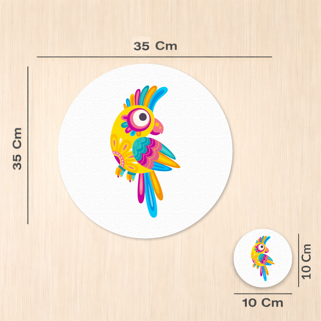 Vibrant Tropical Parrot Folk Charger Plate Set  12 Pieces