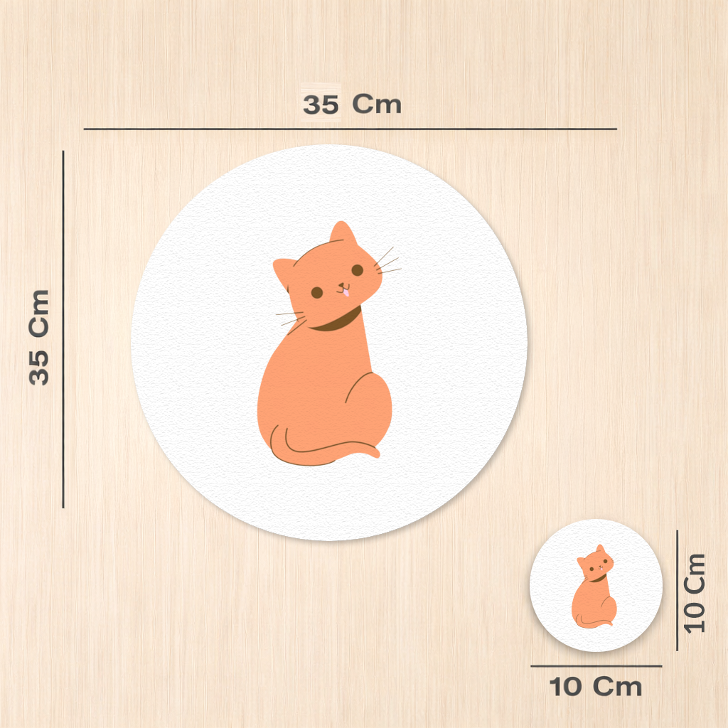Kawaii Orange Cat Blep Charger Plate Set 12 Pieces